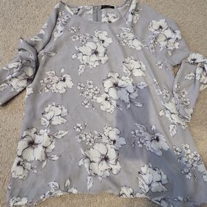Floral Gray Women's Top